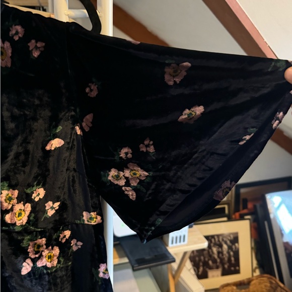 Free People floral velvet ruched front dress size 10 NWT - Picture 8 of 13